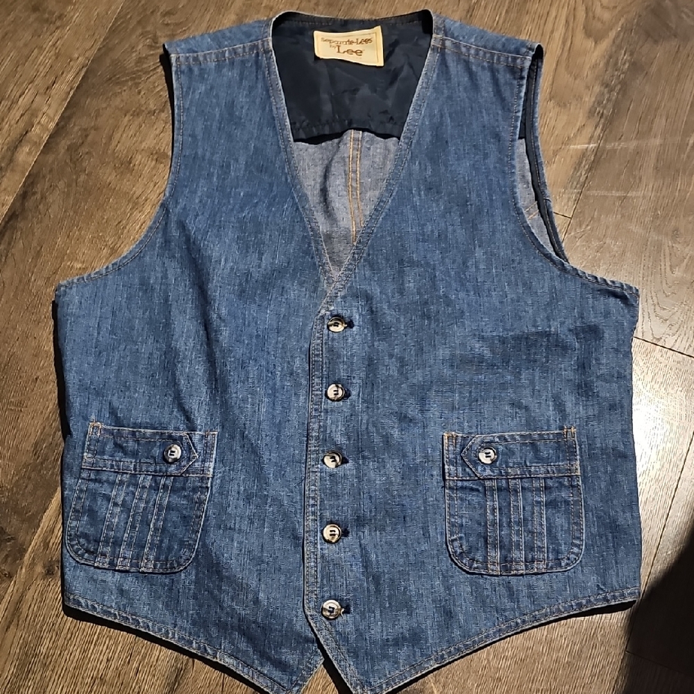 Lee Vest Vintage 42 Regular 100% Cotton Classic Blue Denim Sandfor Set Men Women